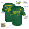 Custom Kelly Green Yellow Mesh Authentic Throwback Baseball Jersey