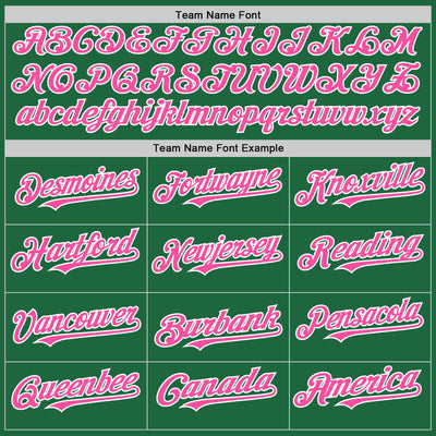 Custom Kelly Green Pink-White Mesh Authentic Throwback Baseball Jersey