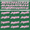 Custom Kelly Green White-Pink Mesh Authentic Throwback Baseball Jersey