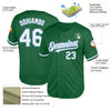 Custom Kelly Green White-Light Blue Mesh Authentic Throwback Baseball Jersey