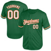 Custom Kelly Green White-Orange Mesh Authentic Throwback Baseball Jersey