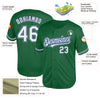 Custom Kelly Green Royal-Gray Mesh Authentic Throwback Baseball Jersey