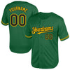 Custom Kelly Green Black-Yellow Mesh Authentic Throwback Baseball Jersey