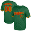 Custom Kelly Green Red-Gold Mesh Authentic Throwback Baseball Jersey