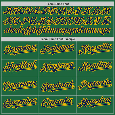 Custom Kelly Green Navy-Yellow Mesh Authentic Throwback Baseball Jersey