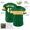 Custom Kelly Green White-Gold Authentic Baseball Jersey