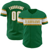 Custom Kelly Green White-Old Gold Authentic Baseball Jersey