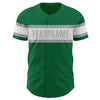 Custom Kelly Green White-Gray Authentic Baseball Jersey