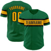 Custom Kelly Green Gold-Black Authentic Baseball Jersey