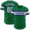 Custom Kelly Green White-Royal Authentic Baseball Jersey