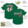 Custom Kelly Green White-Red Mesh Authentic Throwback Baseball Jersey