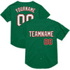 Custom Kelly Green White-Red Mesh Authentic Throwback Baseball Jersey