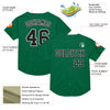 Custom Kelly Green Black-White Mesh Authentic Throwback Baseball Jersey