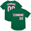 Custom Kelly Green White-Pink Mesh Authentic Throwback Baseball Jersey