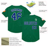 Custom Kelly Green Royal-White Mesh Authentic Throwback Baseball Jersey