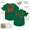 Custom Kelly Green Orange-Black Mesh Authentic Throwback Baseball Jersey