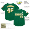 Custom Kelly Green White-Yellow Mesh Authentic Throwback Baseball Jersey