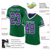 Custom Kelly Green Purple-White Mesh Authentic Throwback Football Jersey