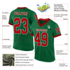 Custom Kelly Green Red-Black Mesh Authentic Throwback Football Jersey