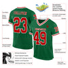 Custom Kelly Green Red-White Mesh Authentic Throwback Football Jersey