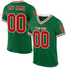 Custom Kelly Green Red-White Mesh Authentic Throwback Football Jersey