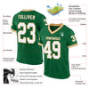 Custom Kelly Green White-Old Gold Mesh Authentic Throwback Football Jersey