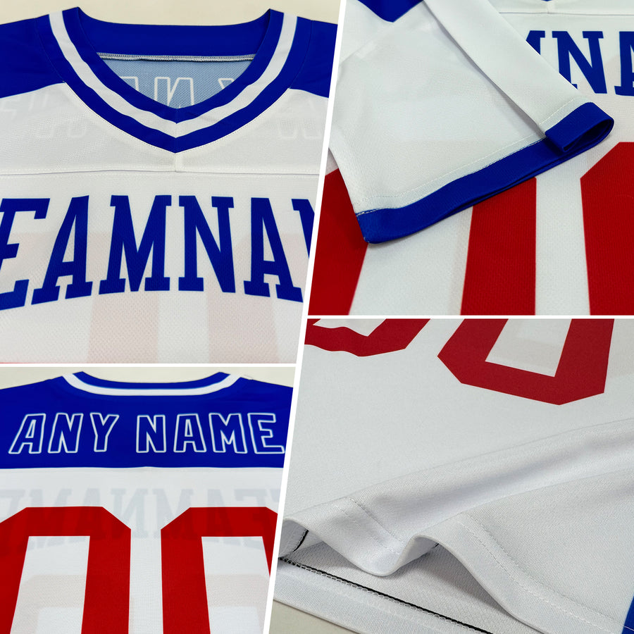 Custom Kelly Green White-Red Mesh Authentic Football Jersey