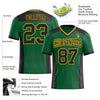 Custom Kelly Green Black-Yellow Mesh Authentic Football Jersey