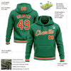 Custom Stitched Kelly Green Orange-White Sports Pullover Sweatshirt Hoodie