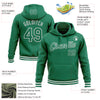 Custom Stitched Kelly Green White Sports Pullover Sweatshirt Hoodie