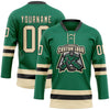 Custom Kelly Green Cream-Black Hockey Lace Neck Jersey