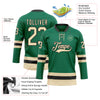 Custom Kelly Green Cream-Black Hockey Lace Neck Jersey