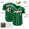 Custom Kelly Green Medium Pink-White Authentic Baseball Jersey