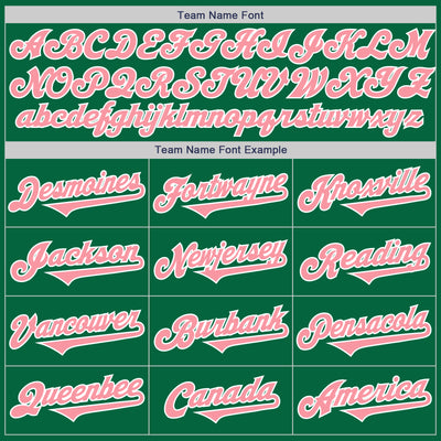 Custom Kelly Green Medium Pink-White Authentic Baseball Jersey