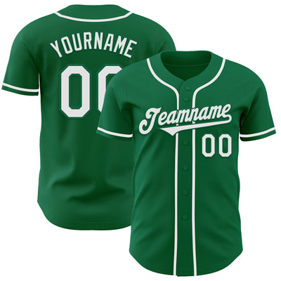 Custom Kelly Green White Authentic Baseball Jersey