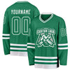 Custom Kelly Green White Hockey Jersey