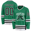 Custom Kelly Green Black-White Hockey Jersey