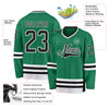 Custom Kelly Green Black-White Hockey Jersey