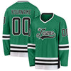 Custom Kelly Green Black-White Hockey Jersey