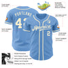 Custom Light Blue Cream Authentic Baseball Jersey