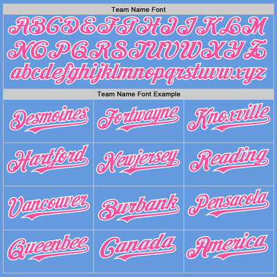 Custom Light Blue Pink-White Mesh Authentic Throwback Baseball Jersey