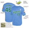 Custom Light Blue Kelly Green-White Mesh Authentic Throwback Baseball Jersey