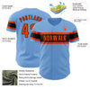 Custom Light Blue Orange-Black Authentic Baseball Jersey