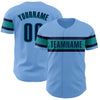 Custom Light Blue Navy-Teal Authentic Baseball Jersey