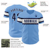 Custom Light Blue Navy-White Authentic Baseball Jersey