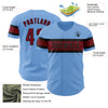 Custom Light Blue Crimson-Black Authentic Baseball Jersey