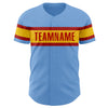 Custom Light Blue Red-Yellow Authentic Baseball Jersey