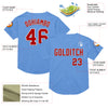 Custom Light Blue Red-White Mesh Authentic Throwback Baseball Jersey