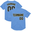 Custom Light Blue Navy-Yellow Mesh Authentic Throwback Baseball Jersey