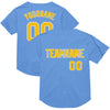 Custom Light Blue Yellow-White Mesh Authentic Throwback Baseball Jersey